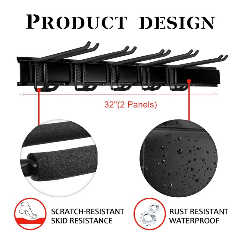 WALMANN Garage Storage Organization System Ski Wall Rack Up to 10 Pairs of Skis Mount Hanger Home Shed and Garage Snowboard Wall Rack Holds Up to 300 lbs - Image 2